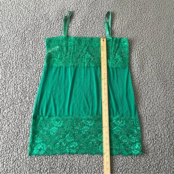 Women’s Kissable by Coquette Green Lace Mesh Tube Slip Dress Lingerie Pajama XL - Picture 2 of 8
